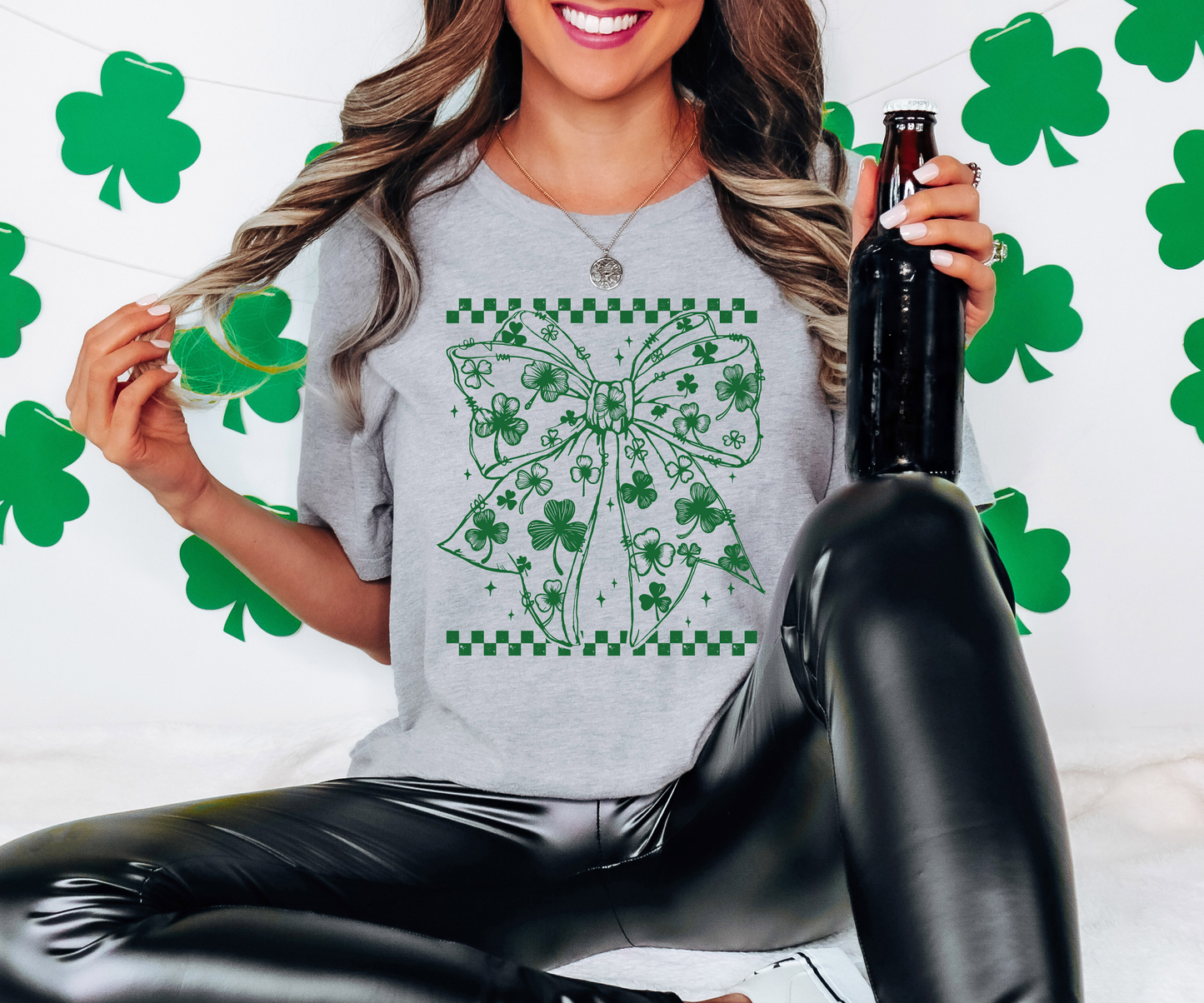 Coquette Shamrock Bow T-shirt or Sweatshirt