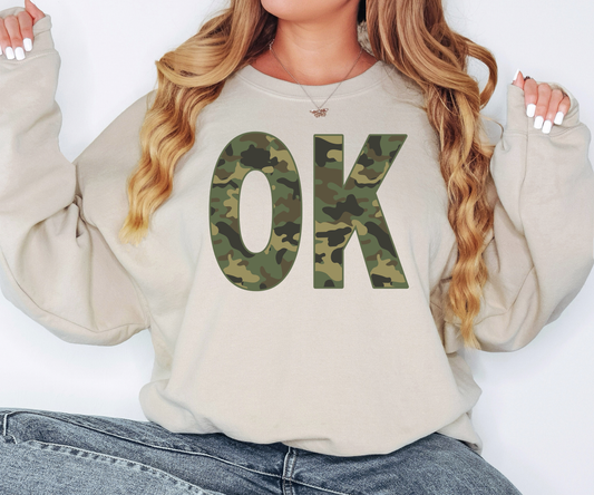 Camo OK Oklahoma T-shirt or Sweatshirt