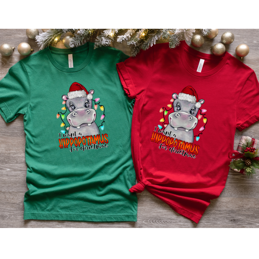 I Want a Hippopotamus for Christmas T-Shirt Bella Canvas T-shirt