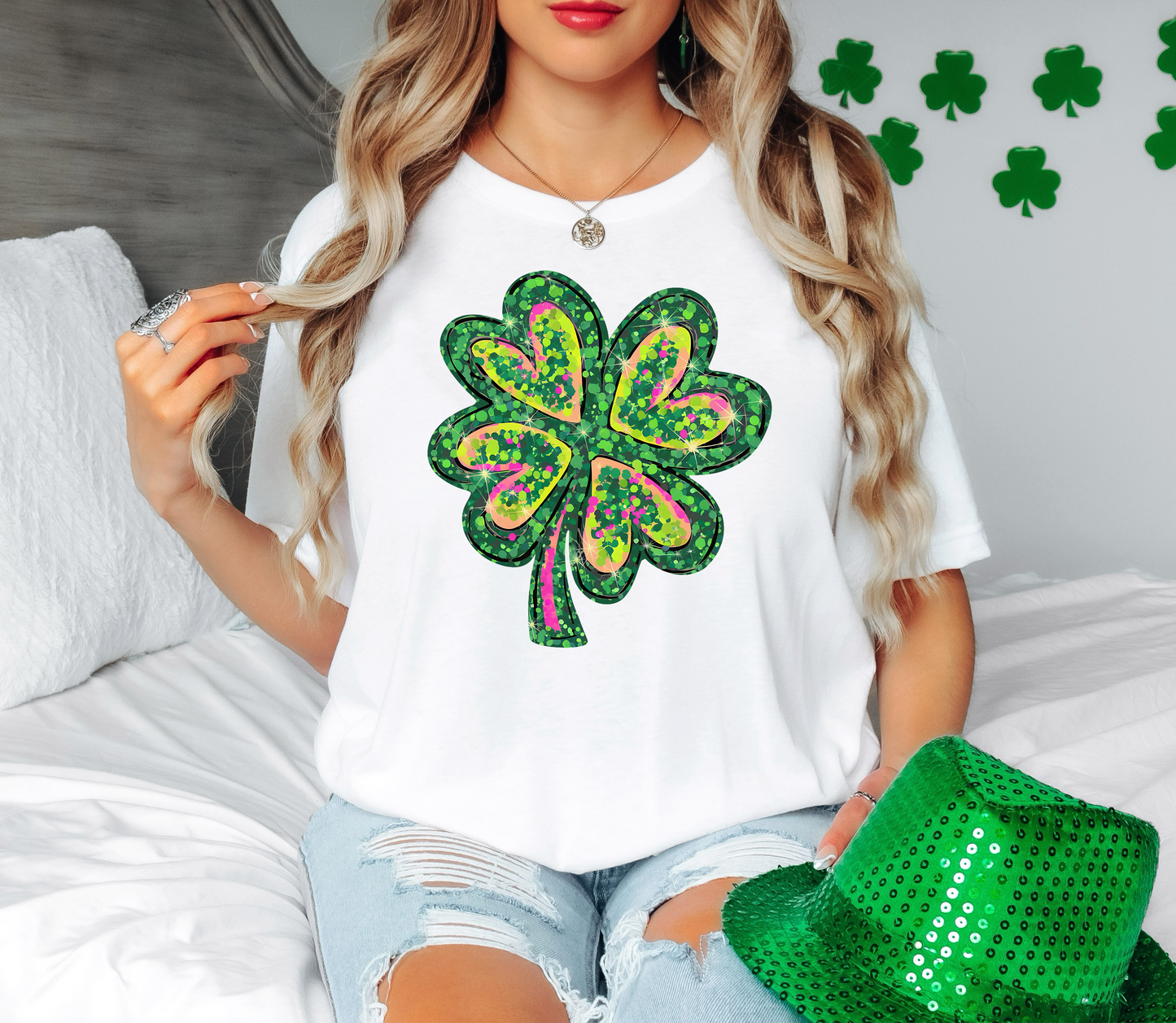Sparkle Shamrock T-Shirt or Sweatshirt