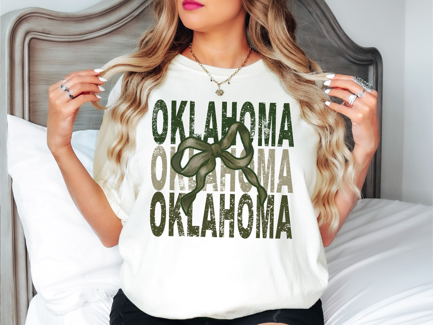 Oklahoma Matching Stacked Camo Greens T-shirt or Sweatshirt