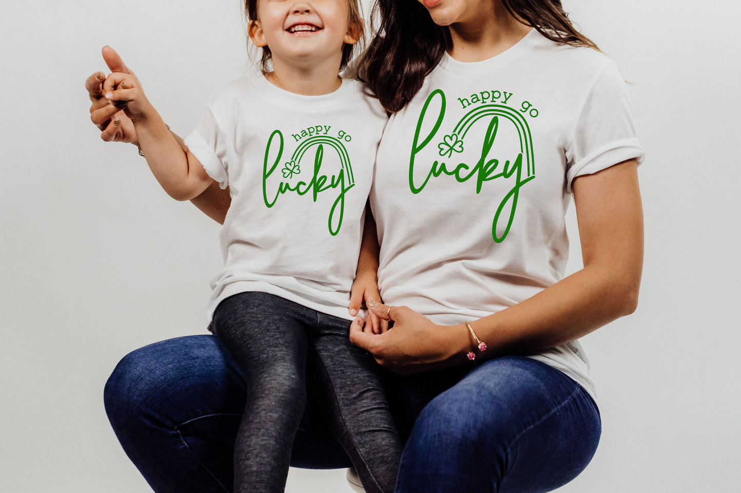 Happy Go Lucky Rainbow T-shirt or Sweatshirt