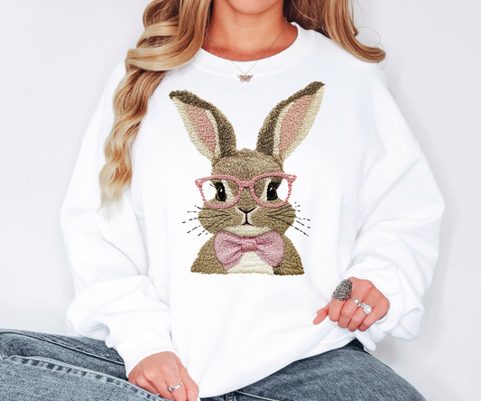 Easter Bunny Embroidery Effect  T-shirt or Sweatshirt