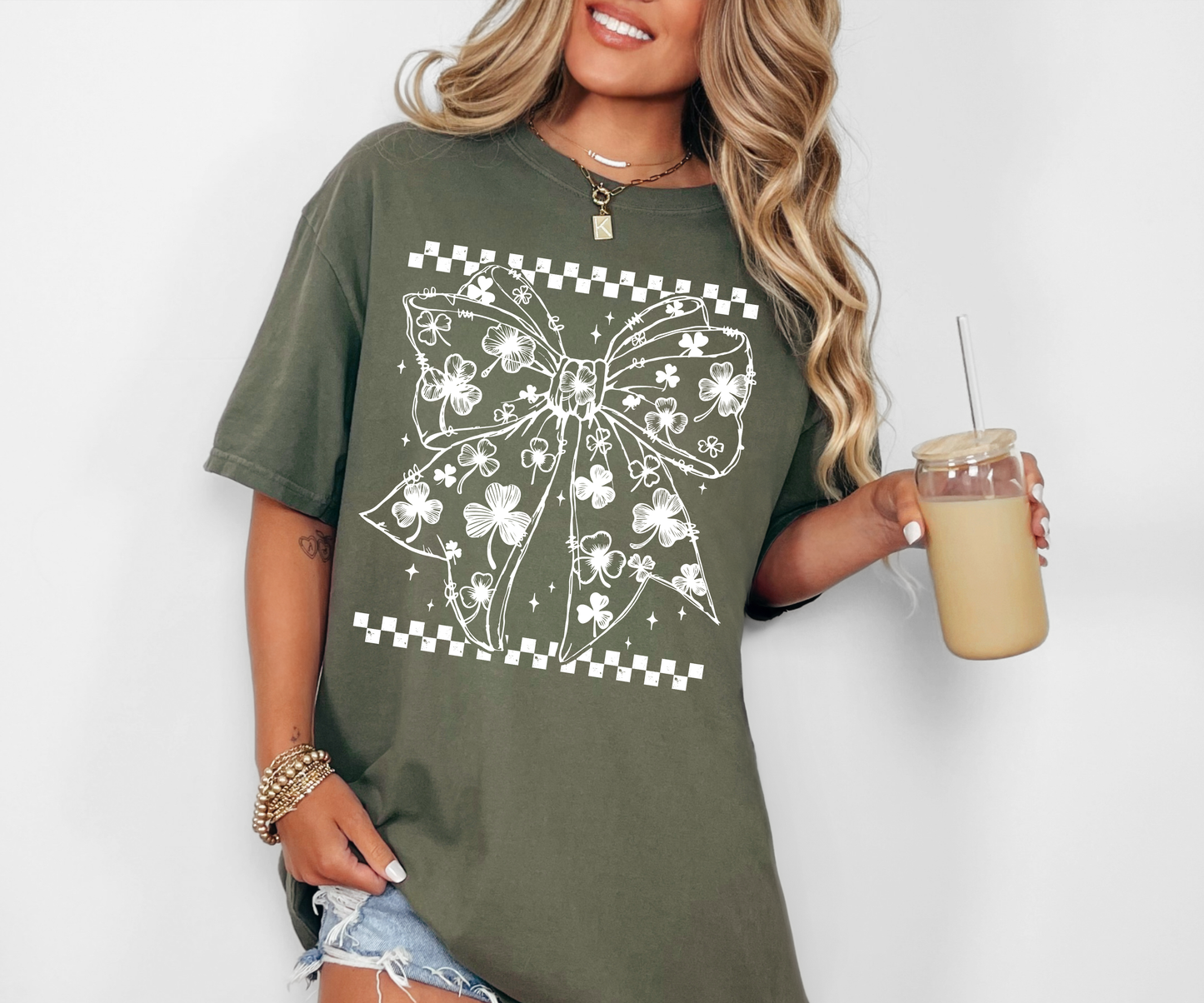 Coquette Shamrock Bow T-shirt or Sweatshirt