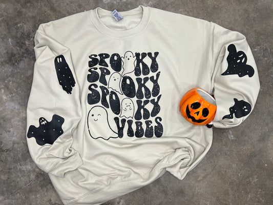 Distressed Spooky Ghost Shirt  Heavy Blend Sweatshirt