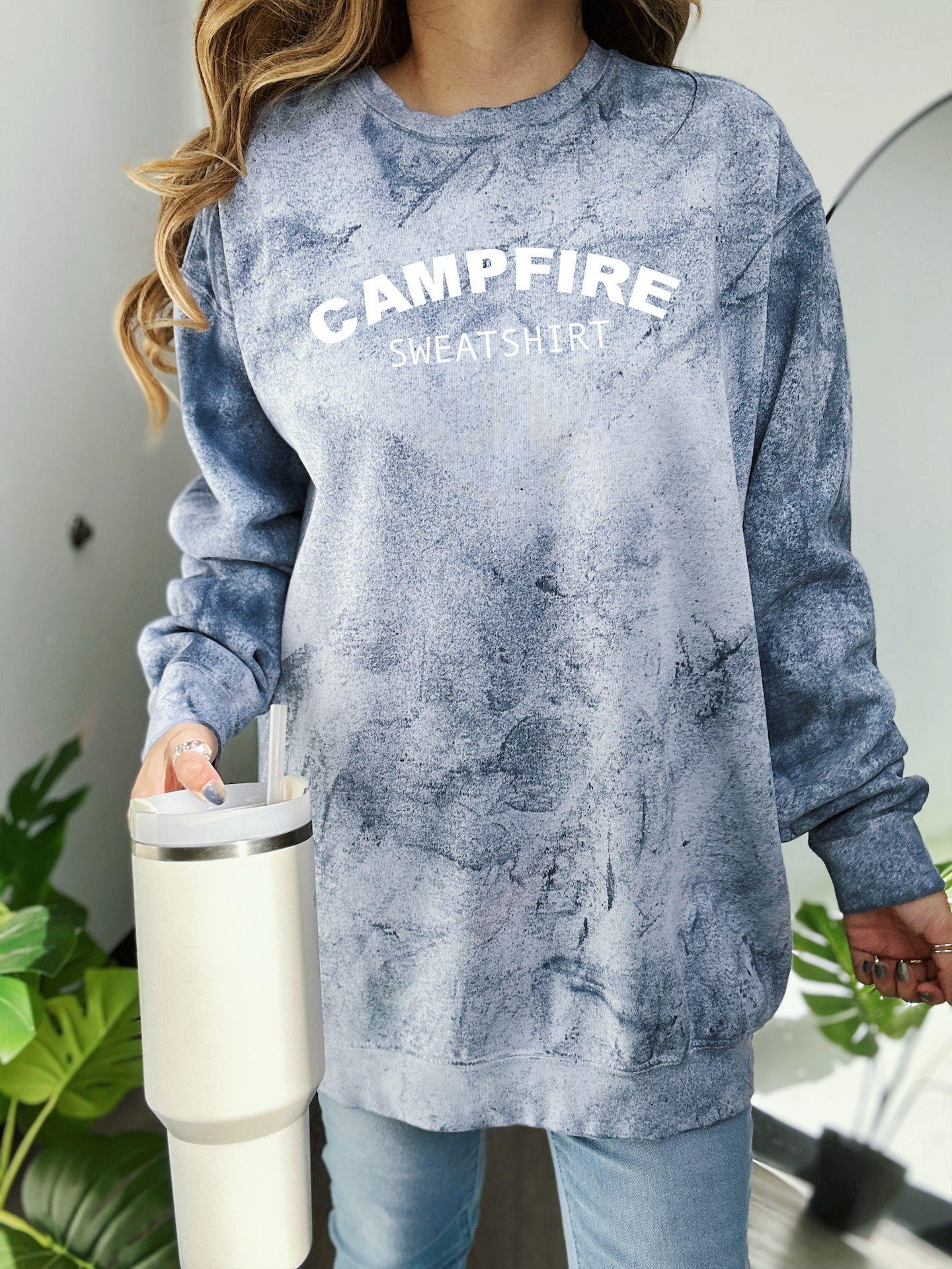 Campfire Sweatshirt PUFF Comfort Colors Colorblast Sweatshirt