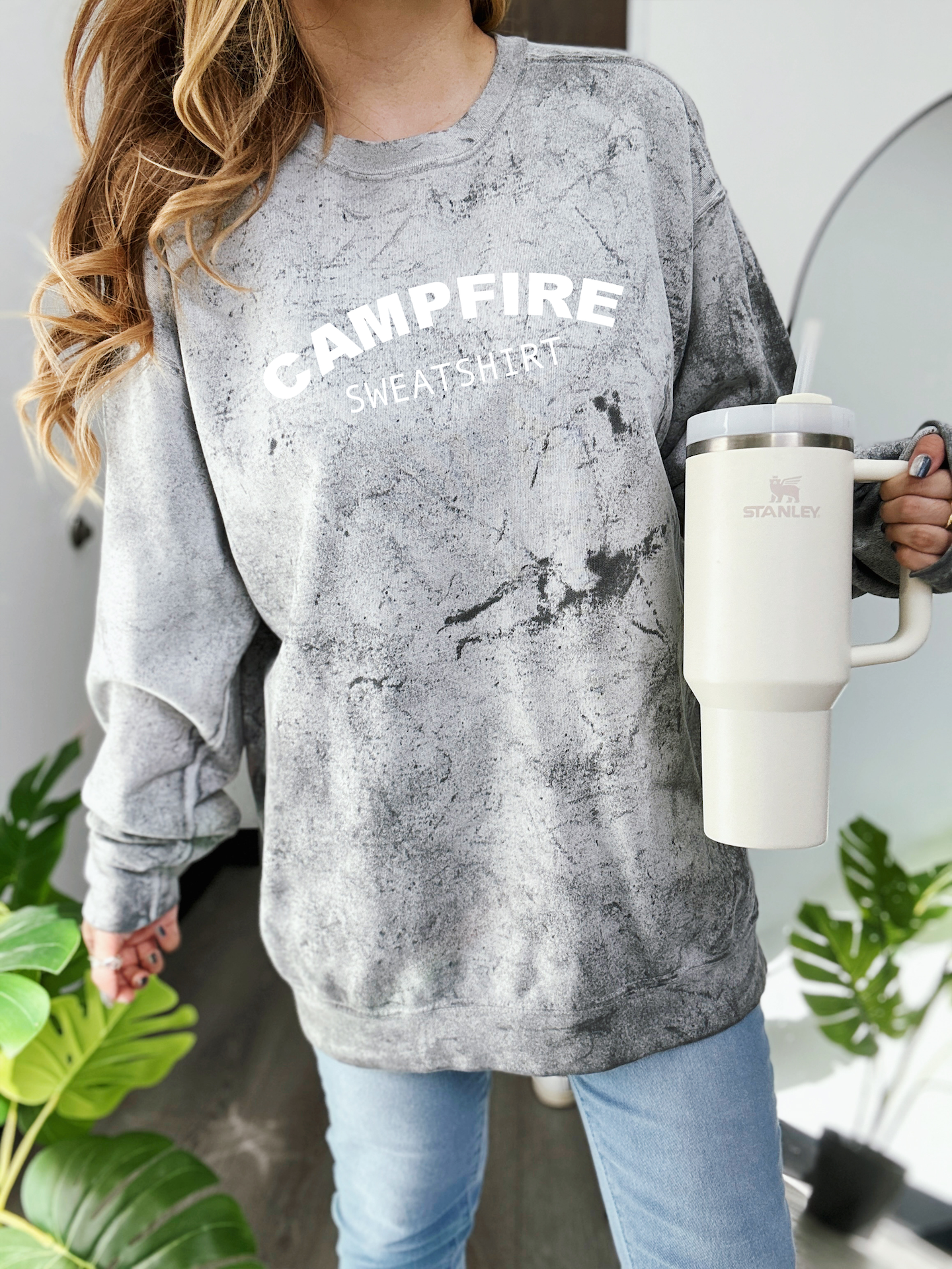 Campfire Sweatshirt PUFF Comfort Colors Colorblast Sweatshirt