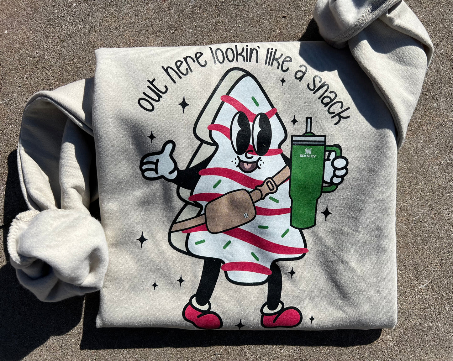 Christmas Out Here Lookin Like A Snack Boojee Snack Cake Gildan Sweathshirt