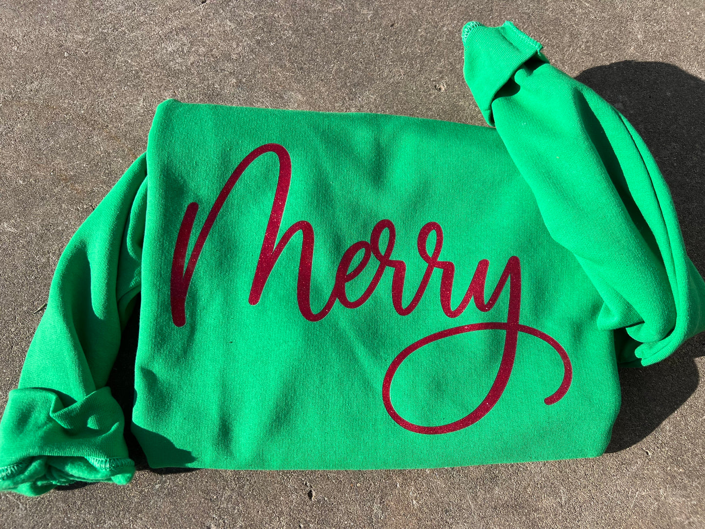 Christmas GLITTER Merry Gildan Sweathshirt