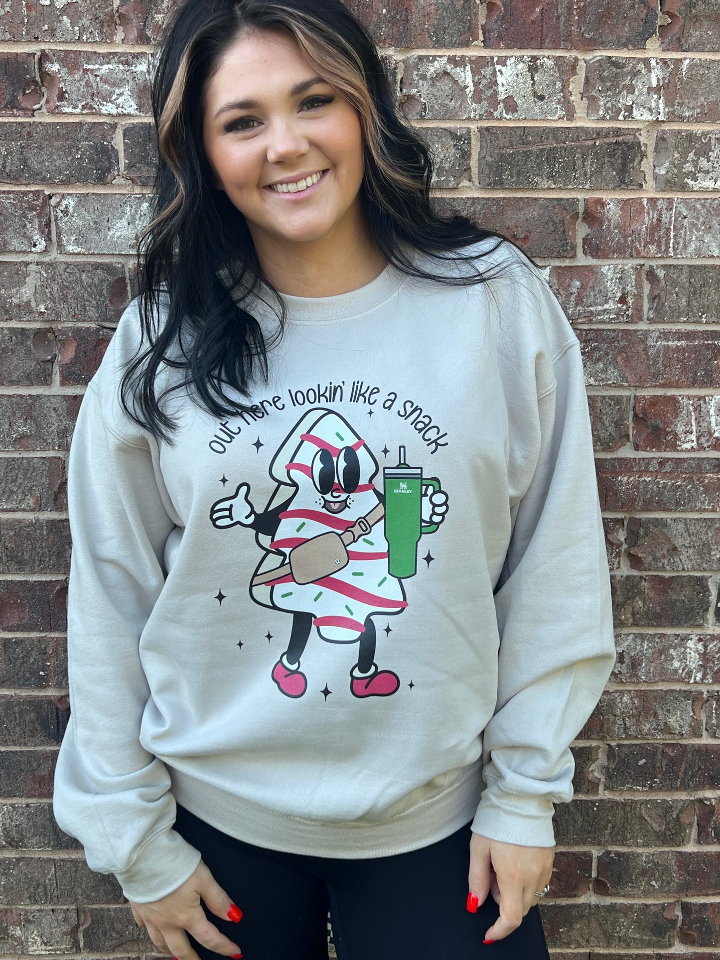 Christmas Out Here Lookin Like A Snack Boojee Snack Cake Gildan Sweathshirt