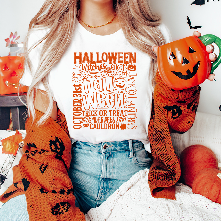 Halloween Typography Gildan Softstyle T-shirt