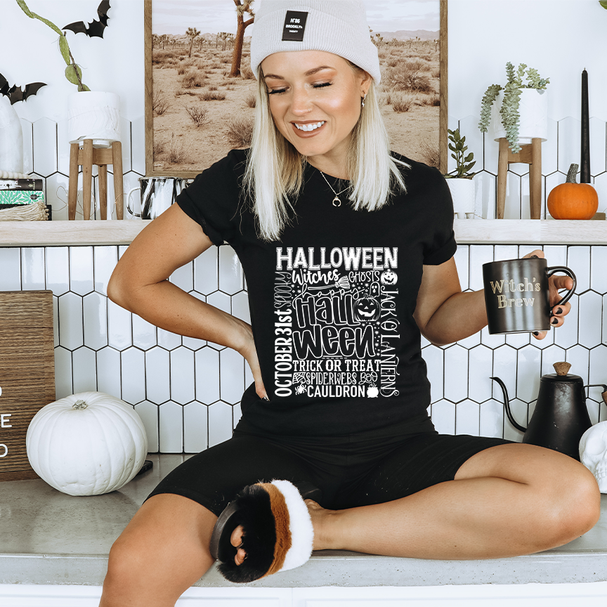 Halloween Typography Gildan Softstyle T-shirt