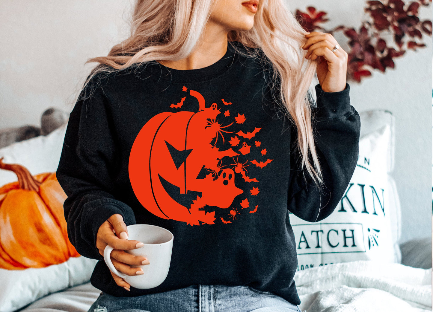 Halloween Pumpkin Jack O Lantern  T-shirt or Sweatshirt