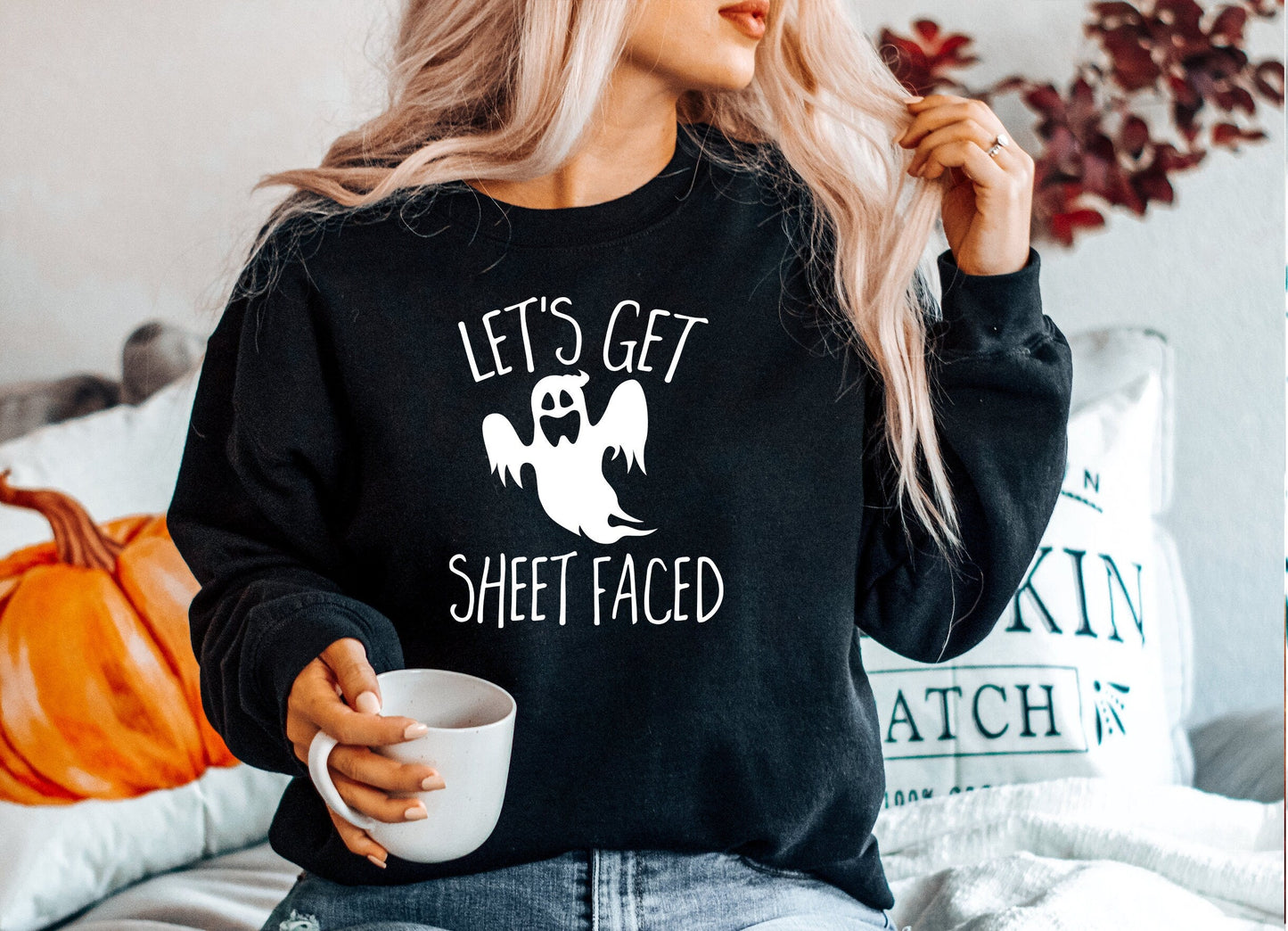 Lets Get Sheet Faced Ghost  T-shirt or Sweatshirt