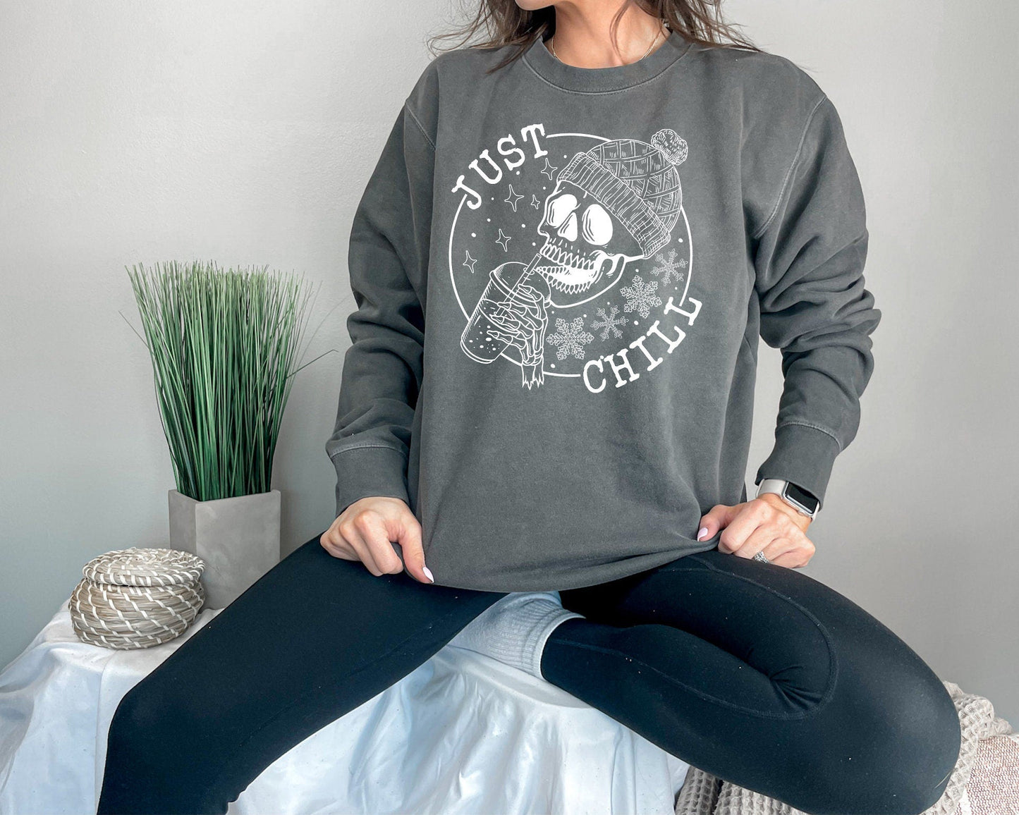 Just Chill Skeleton Iced Coffee  Heavy Blend Sweatshirt