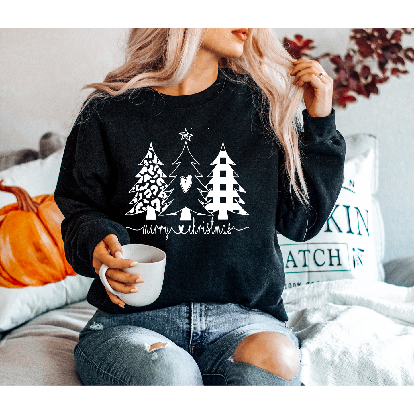 Merry Christmas Buffalo Plaid  Heavy Blend Sweatshirt